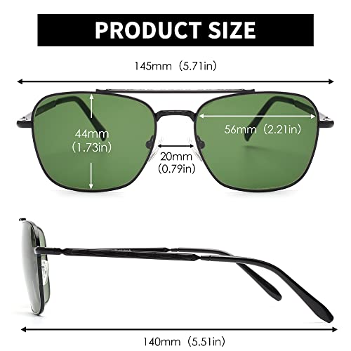 Image of JIM HALO Retro Square Aviator Sunglasses Premium Glass Lens Flat Metal Eyewear Men Women