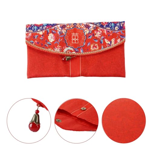 Hoite Roter Geldumschlag für Hochzeiten, roter Hong Bao-Geldhalter, chinesischer Chic, Umschläge, Hong Bao, Hochzeit im chinesischen Stil, Brautstoff, Geschenkkarte