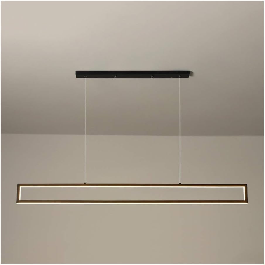 Dimmable Modern Rectangle Chaner Black Long Pool Table Lights - Linear LED Chaners Compatible with Dining Room Kitchen Island Pendant Lamp,Chaner Lamps