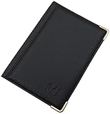 myledershop Exclusives Kredit- und Visitenkartenetui mit Schutzecken aus Metall 2 Fächer MJ-Design-Germany Made in EU in verschiedenen Designs (Design 3 / Schwarz)