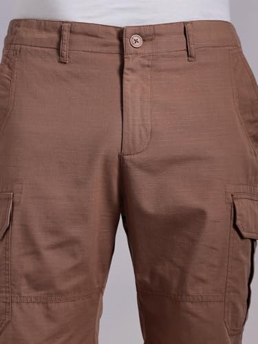 Image of Thomas Scott Men's | Regular Fit | 100% Cotton | Solid | Breathable Lightweight | 6-Pocket Cargo Shorts | Cricket Club Collection
