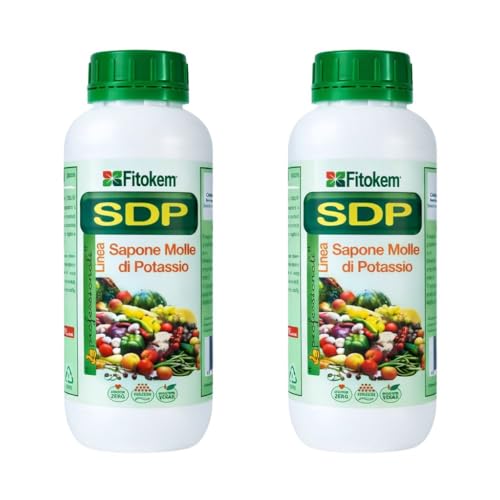 fitokem sdp - sapone molle potassico per piante (2 litri) effetto corroborante naturale e lava melata, consentito in agricoltura biologica, per orto, giardino, non tossico, made in italy