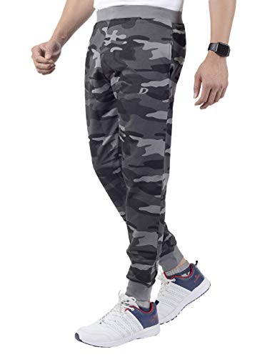 Image of DECISIVE Fitness Joggers Slim Fit Track Pant with 2 Pocket Track Pant for Men- Camo-Grey