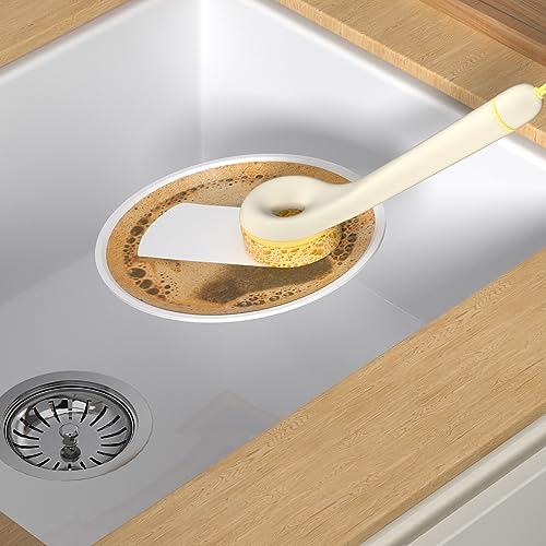 Image of Vegetable Cleaner Brush Fruit Scrubber Brush Good Grip Long Handle Food Cleaning Sponges Brush Multifunctional Kitchen Gadgets with Peeler Veggie Wash Brush 2-in-1