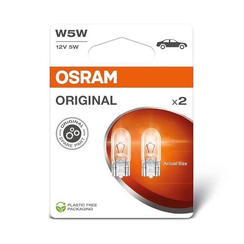 Osram ORIGINAL LINE 12V W5W signal lamp Glass Wedge Base Double Blister (2 lamps)
