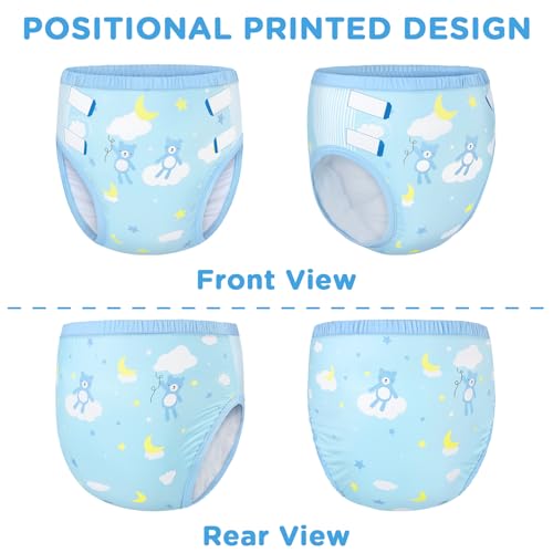 Image of Littleforbig Soft Silky Underwear Comfortable Washable Reusable Adult Training Pants - Little Dreamers L Blue