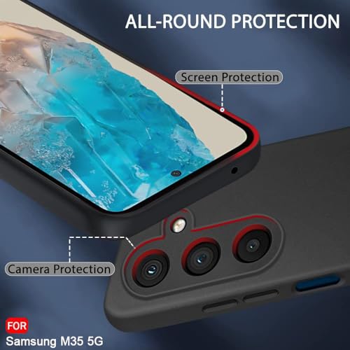 Image of TheGiftKart Sleek Back Cover Case for Samsung Galaxy M35 5G | Slim Fit Protective Design | Ultra Matte Finish | Camera Protection Bump | Soft Silicon Back Cover for Samsung M35 5G (Silicone, Black)