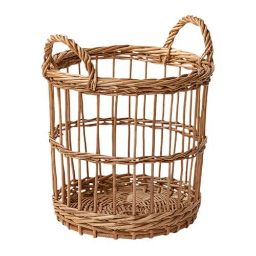MagiDeal Cesta de Almacenamiento Tejida de Mimbre, Organizador Ligero para Juguetes para Perros, Cesta Tejida de Mimbre Hecha a Mano para Sala de Estar, Despen, Grande