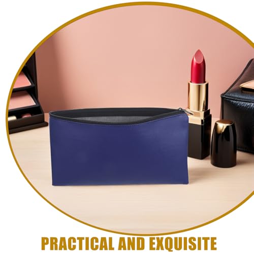 Bolsa para guardar dinero y documentos, 4 estuches de PU azul impermeables para viaje 7