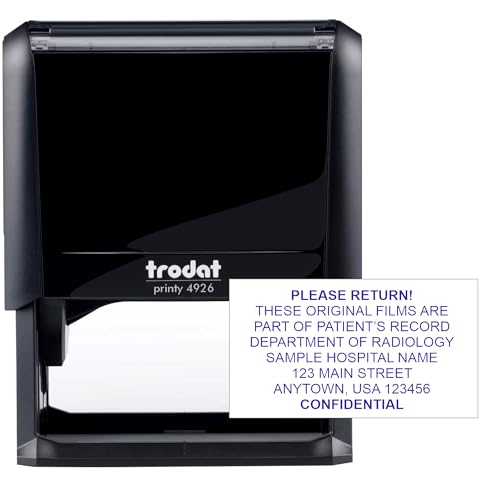 Trodat 4926 Custom Self-Inking Personalized Return Address Stamp - Customizable Up to 8 Lines of Text -Refillable Customized Ink Rubber Stamper, Small Business Essentials, Shipping, Work - XX-Large