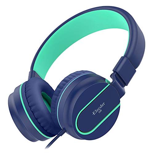 Elecder i36 - Auriculares de diadema para niños, niñas y adolescentes, plegables, ajustables, con clavija de 3,5 mm, compatible con iPad, teléfonos móviles, ordenador, Kindle, MP3/4, avión, escuela, tableta
