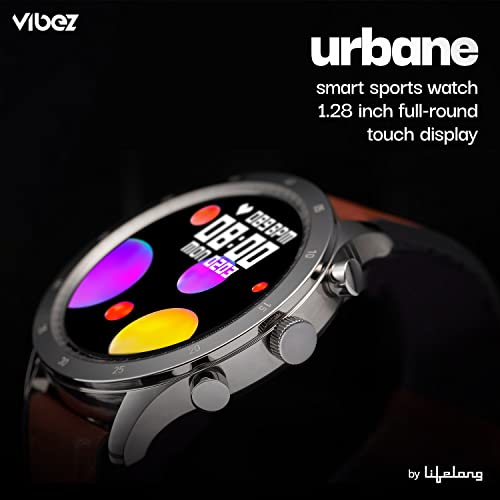 Image of Vibez by Lifelong Urbane Smartwatch-1.32 inch HD Display-24x7 Heart Rate & Blood Oxygen Tracking-8 Sports Mode-Sleep Monitor-IP67 Waterproof-7 Days Battery Backup (VBSWM36, Silver)
