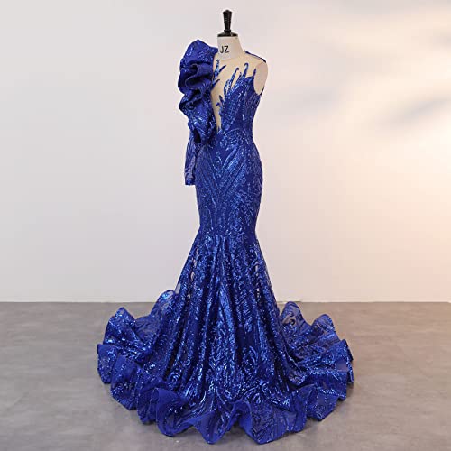 Sequined Mermaid Evening Dress One Shoulder Prom Dress Pageant Celebrity Gown Shower Party Dress2