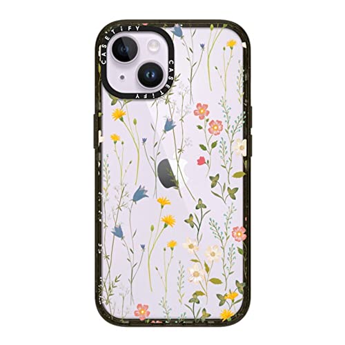 CASETiFY �C���p�N�g iPhone 14 �P�[�X [MIL�K�i���� (4x MIL-STD-810G) / 2.5m����̗����������N���A] - Dreamy Floral Pattern - �O���b�V�[ �u���b�N