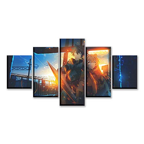 ADGUH 5 Cuadro sobre Lienzo u00a05 Panel Rising of The Shield Trailer Anime Lienzo Impreso Pintura para Sala de Estar decoración de la Pared Imagen Obras de Arte cartel5 Impresiones sobre Lienzo