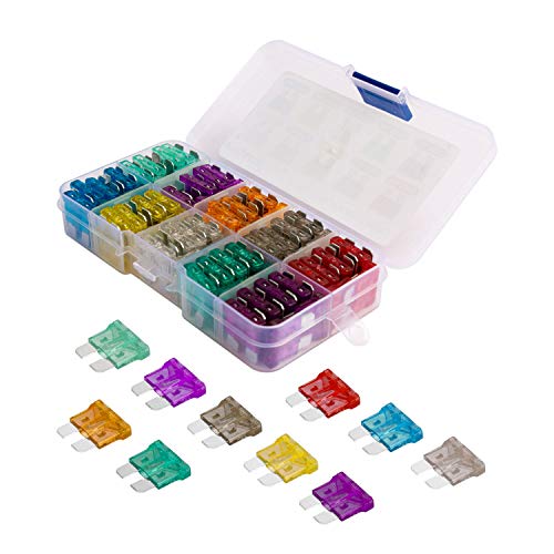 100 PCS Standard Automotive Fuses Kit for Auto Boat Truck SUV Caravan Motorbike Campervan Parts Accessories 2A 3A 5A 7.5A 10A 15A 20A 25A 30A 35A