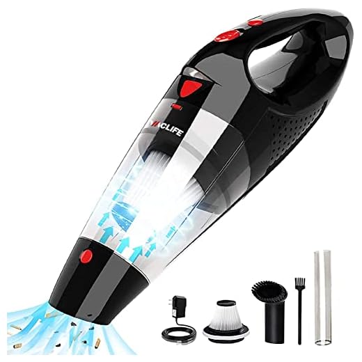 VacLife Handheld Vacuum, Car Vacuum Cleaner Cordless, Mini Portable Rechargeable Wireless Vacuum Cleaner with 2 Filters, Red (VL188-N)