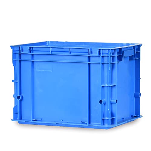goodsforbusiness GmbH Eurobox, blau, 40x30x28cm, 33,6 L – Transportbox stapelbar Lagerbox Aufbewahrungsbox | Campingbox Fischereibox Stapelbox stabile Kunststoffkiste Industriebehälter Vorratsbox