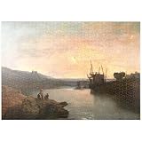 MyPuzzle Castillo De Harlech, Desde Tygwyn Ferry, Atardecer De Verano - Premium 1000 Piezas Puzzles - Colección Especial MyPuzzle de Æpyornis