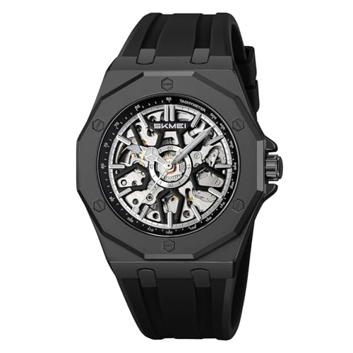 Image of SKMEI Automatic Skeleton Watch, Mechanical Dial, 30M Waterproof, Stainless Steel Band Fashion Gift Watch for Him - M036
