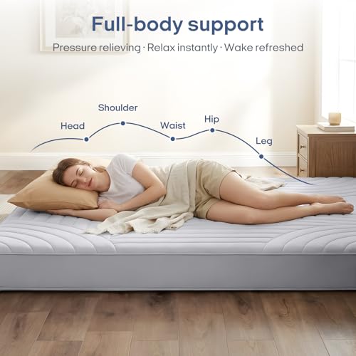 Image of ZonLi Japanese Floor Mattress Futon Mattress Full Size, Thicken Roll Up Tatami Mat Washable Cover, Portable & Foldable Floor Bed Mattress for Sleeping, Dormitory, Adult
