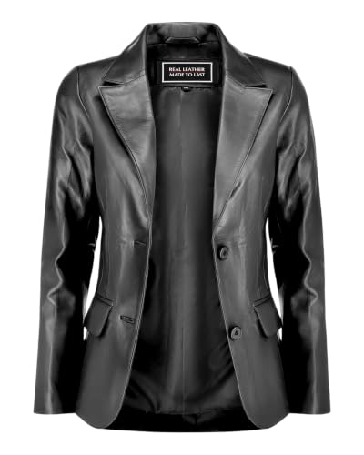 Image of Jild Classic Style Leather Blazer Women - Casual Coat Leather Jacket Women