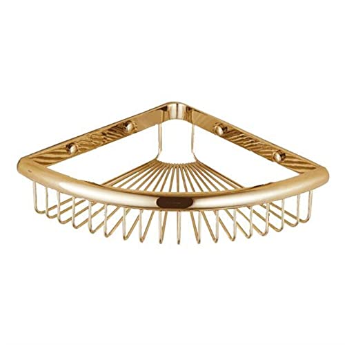 Panier de douche d'angle étagère suspendue dorée inoxydable - 3
