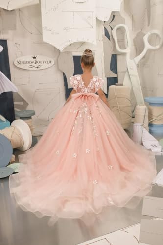 Flower Girl Dresses for Wedding Lace Girls Pageant Dress Tulle First Communion Ball Gown with Sleeves2
