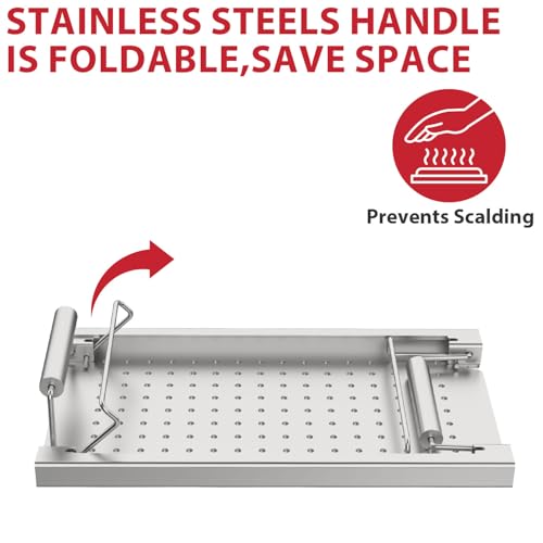 Image of Griddle Warming Rack for Blackstone 17 22 28 36 Inch Griddles, Adjustable Grill Warming Rack for Blackstone Weber Charbroil and Most Tabletop Griddle Accessories