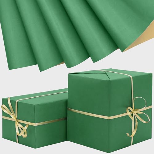 5Pcs Green Wrapping Paper 50 * 70cm Kraft Wrapping Paper for Birthday Christmas Wedding Gift Decoration