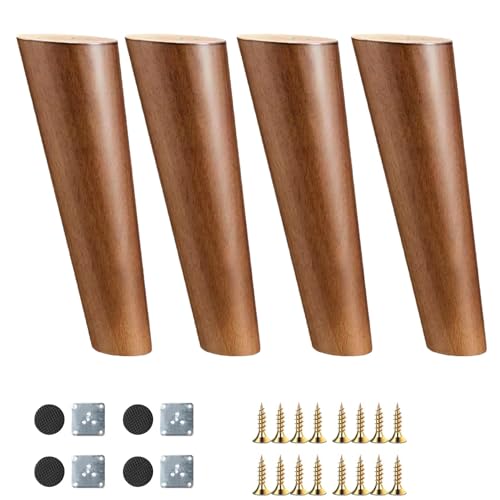 AUJLKJOUV 4 Piezas Patas De Mueble De Roble Macizo Madera Resistentes Repuesto para Sofá Mesa Silla Pies Escritorio Cómoda Armario Mesa Centro Salón Antideslizantes Hogar