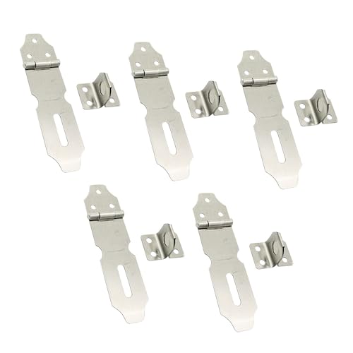 Image of 5PCS 3inch Stainless Steel Length Safety Padlock Door Latch Lock Hasp Staples
