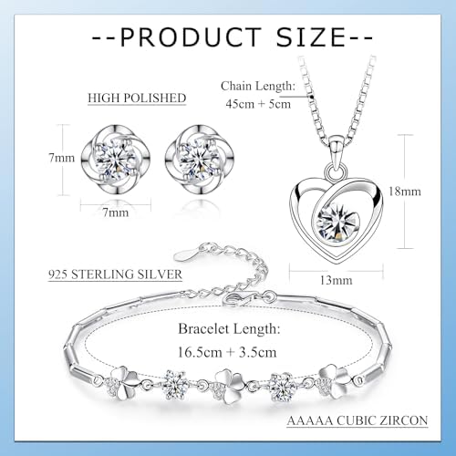 Jösva Silver Jewelry Sets for Women, 925 Sterling Silver Necklace