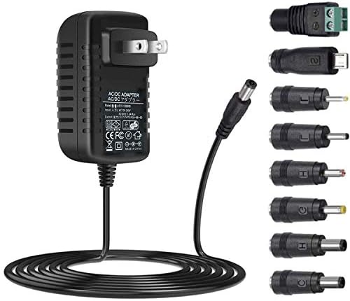 Universal AC Adapter 12V 2A Power Supply Charger 24W AC110V to DC12V 2000mA 1500mA 1000mA 500mA Power Driver 8 DC Plug Tips 12 Volt Converter Inverter Transformer ac dc Adapter (DC12V~2A)