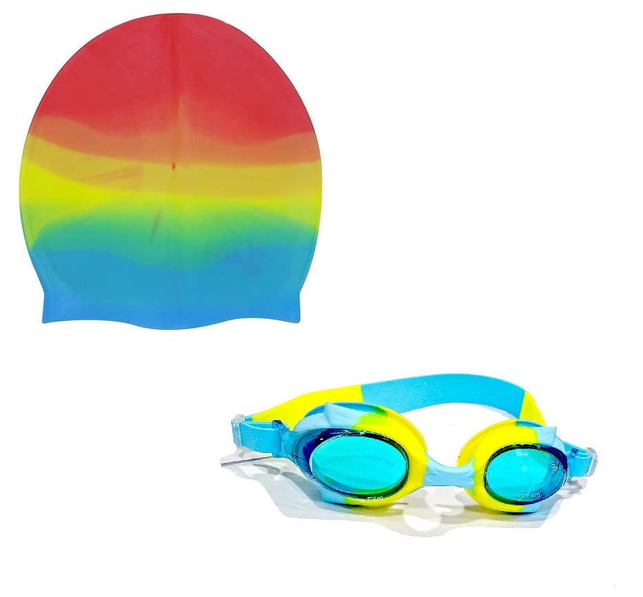 Baby & Sons Silicone Swimming Goggles with Swim Cap - Anti Fog lense Promotes Visibility Under Water | Ideal for Boys and Girls (B0BW6HZNYX) Amazon Price History, Amazon Price Tracker