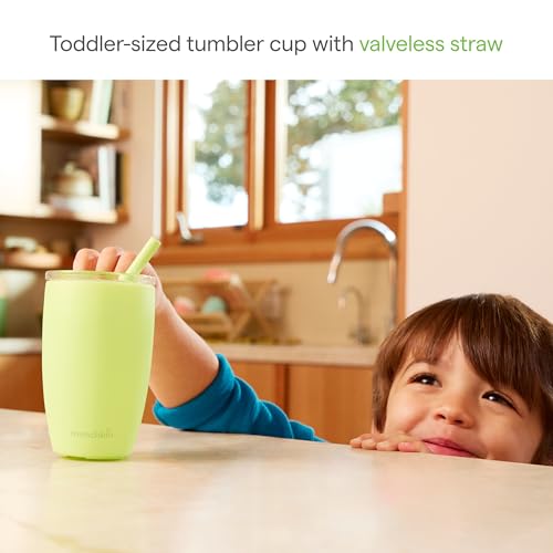 Munchkin Simple Clean Tumbler, Straw Cups for Toddlers 1-3, with Peel Open Straw for Easy Cleaning, Spill Proof Sippy Cup for Kids 12+ Months, 10 Ounce, 2 Pack, Blue/Green - image 2
