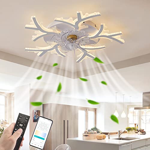Lustre ventilateur de plafond réversible connecté avec éclairage - 2