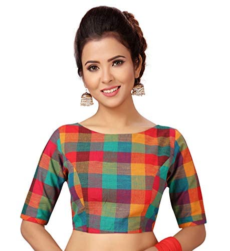 Elbow Length Sleeves Saree Blouse 
