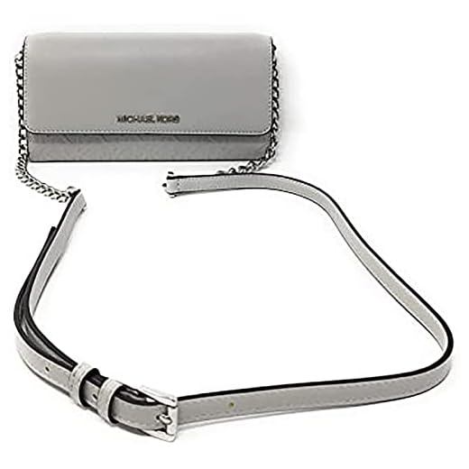 Michael Kors Stor jet set plånbok på kedjeband crossbody väska 35T0STTC7Y-alum