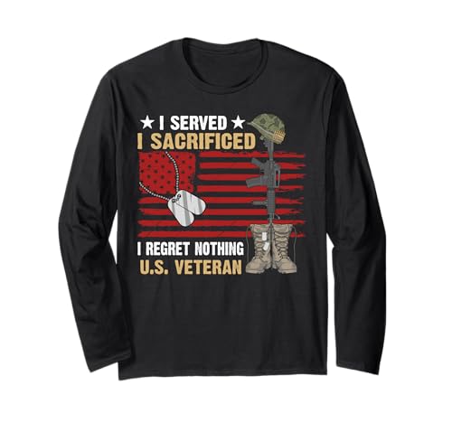 I Served I Sacrificed US VETERAN Impressionante Grafico Classico Maglia a Manica
