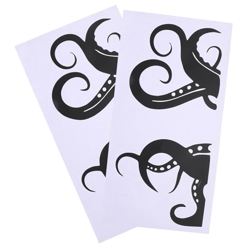 Alipis Autocollants Muraux Tentacules de Pieuvre en Pvc Noir, 2 Feuilles, Imperméables et Faciles à Coller, Décoration pour Toilettes, Miroirs et Salle de...