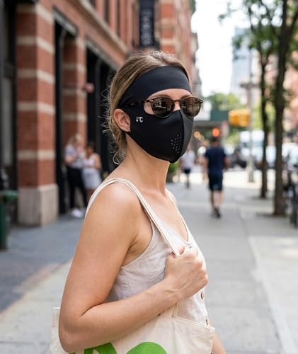Image of NHCDFA 4PCS Face Mask for Sun Protection for Women, Four-Piece Cooling Ice Silk Set, Breathable Non-Ear Loop Design, Outdoor UV Protection Face Cover, Comfortable Daily Wear Accessory