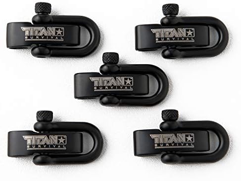 TITAN Survival D-Shackles for Paracord Bracelets (5-Pack) | Premium Stainless Steel Metal Clasps Holds up to 1650 lbs in an Emergency.