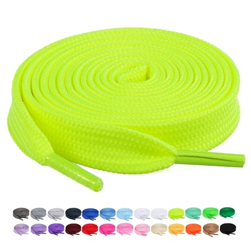 Image of Booyckiy [2 Pairs] 2 /5 inch Flat Shoelaces 16 Colors Shoe Laces in 36 inch-63 inch