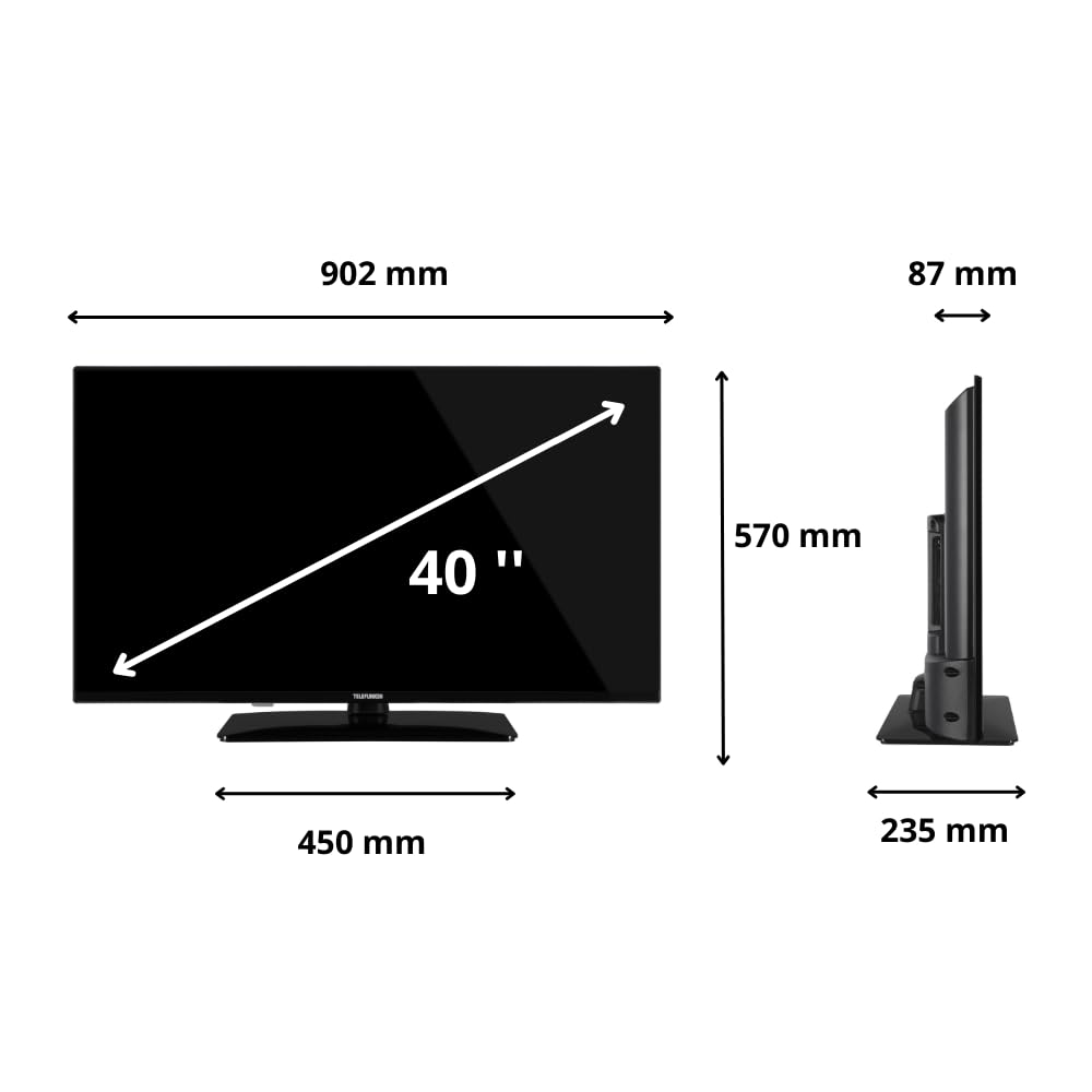 TELEFUNKEN 2025 Smart TV 40" Full HD TE40750B49V4DAZ, TV LED 40 Pollici con Google Assistant Integrato, Compatibile con Google Home, Digitale DVB-T2, Dolby Vision HDR10, Android TV, Dolby Audio