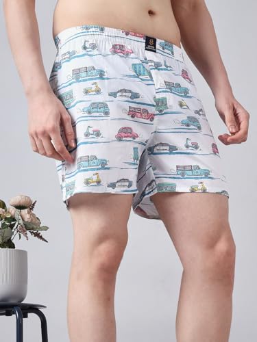 Image of Urban Scottish Ultra-Comfortable Men's Boxer Pants (Pack of 4), 100% Cotton with Stylish Print, Soft & Stretchy Elastic Waist Band, Dynamic Movement & Hardwearing Stitching,Breathable Gentle Snug Fit