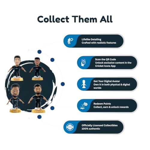 Image of Action Figure, IPL Edition 360 Rotatable Head, Cricket Player for Fans & Collectors (Gujarat Titans Pack of 4)