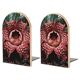 Rafflesia Flower Book Ends for Shelves Metal Bookends 1 Pair