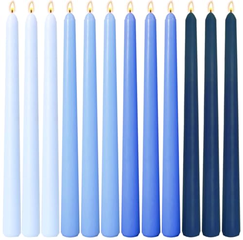 Sihuida 10 Inch Gradient Blue Unscented Taper...