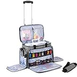 Luxja Sewing Machine Bag with Detachable Dolly, Rolling Sewing Machine Tote with Removable Bottom Pad (Fits for Most Standard Sewing Machines), Patented Design, Grey